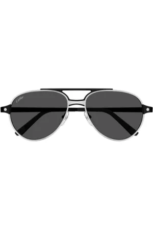 Cartier Ct0476s004 Silver Black Smoke