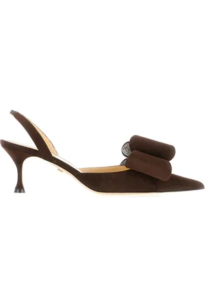 Mach & Mach Chocolate Suede Leather Le Cadeau Pumps