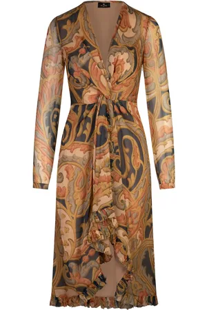 Etro Printed Silk Midi Dress