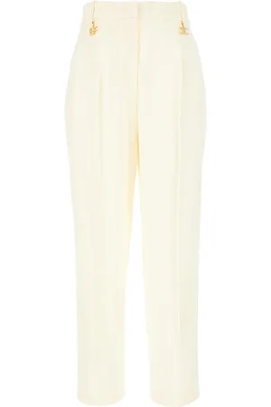 Elisabetta Franchi Ivory Stretch Viscose Blend Pants