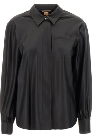 HUGO BOSS Black Synthetic Leather Shirt