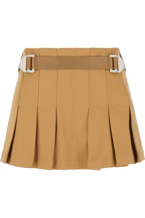 DION LEE Beige Stretch Cotton Mini Skirt