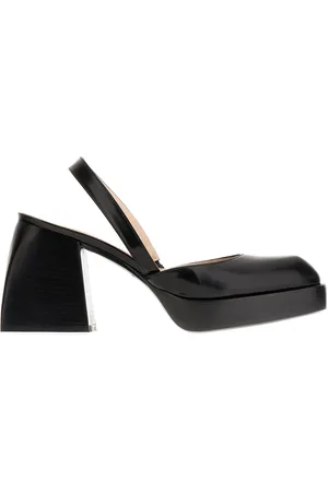 NODALETO Black Leather Bulla Jones Pumps
