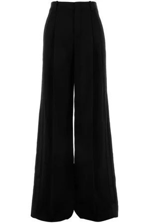 Saint Laurent Black Wool Wide-leg Pant