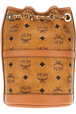 MCM Printed Synthetic Leather Aren Chain Bucket Bag