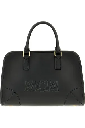 MCM Black Nappa Leather Medium Aren Boston Handbag