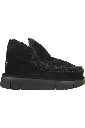 Mou Eskimo Black Slip-on Boots With Rear Logo In Suede Woman