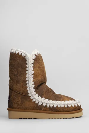 Mou Eskimo 24 Vintage Low Heels Ankle Boots In Leather