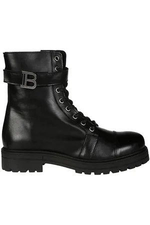 Balmain Logo-plaque Round Toe Boots