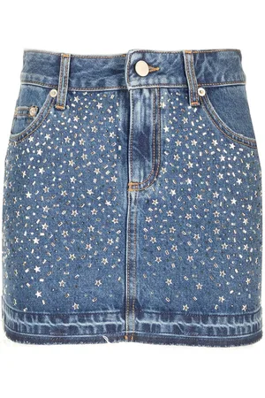 Alessandra Rich Embellished Denim Skirt