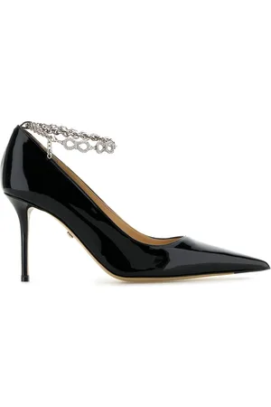 Mach & Mach Leather Bow Chain Pumps