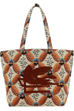 Etro Embroidered Canvas Medium Soft Trotter Shopping Bag