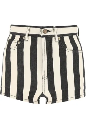 Saint Laurent Printed Stretch Denim Shorts