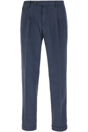 BRIGLIA Air Force Blue Stretch Cotton Blend Pants