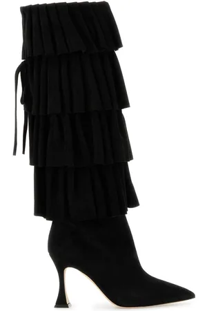 Manolo Blahnik Black Suede Miralone Boots