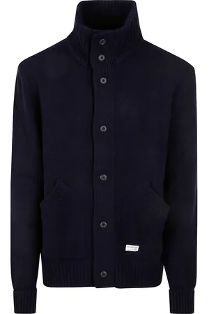 FAY High-neck Logo Patched Knit Jacket