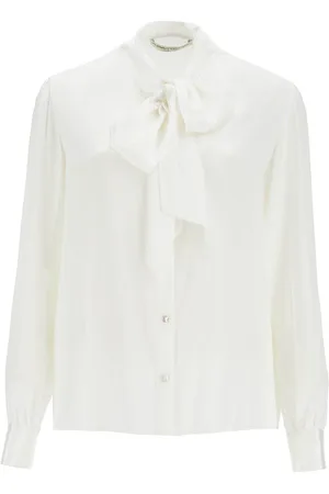 Alessandra Rich Pussy-bow Satin Blouse
