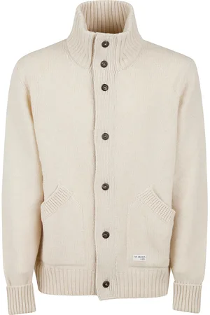 FAY High-neck Logo Patched Knit Jacket