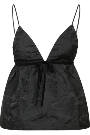 Ganni Jacquard Bow Strap Top