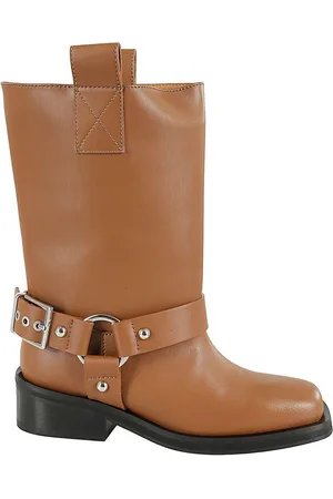 Ganni Square Toe Biker Boots