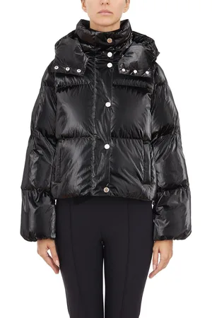 Elisabetta Franchi Metallic Cropped Down Jacket