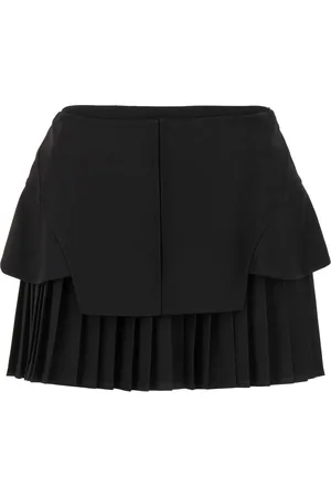 ANDREADAMO Black Stretch Polyester Blend Mini Skirt