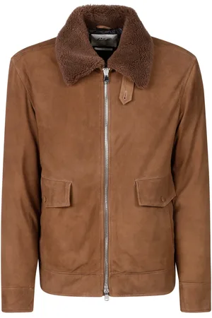 VALSTAR Suede Zip Jacket Shearling Collar