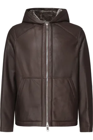 YVES SALOMON Leather Jacket With Hood