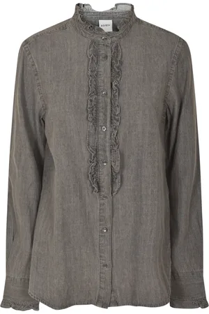 Aspesi Ruffle Detail Denim Shirt