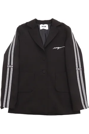 Msgm Fabric Tecnical Blazer Girl Nero/