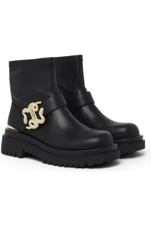 Roberto Cavalli Low Boots With Gold Buckle