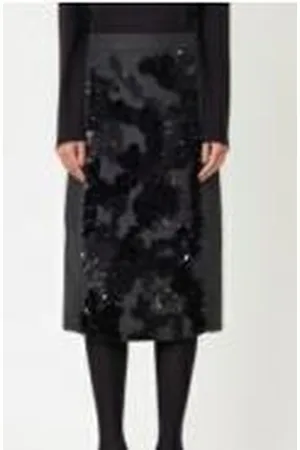 Plan C Embroidered Midi Skirt