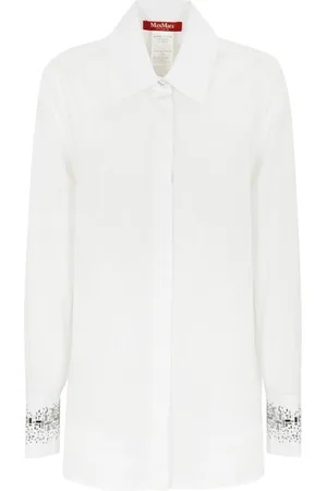 Max Mara Queva Shirt In Poplin With Rhinestones