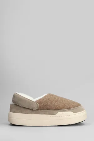 Moon Boot Mb Park Clog Slipper-mule In Beige Leather And Fabric