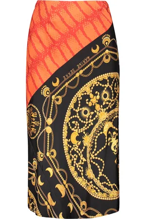 Marine Serre Printed Silk Skirt