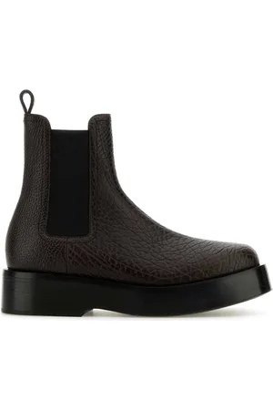 Bottega Veneta Dark Brown Leather Torino Ankle Boots
