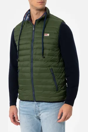MC2 SAINT BARTH Man Military Green Padded Vest Aspen