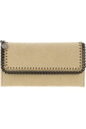 Stella McCartney Khaki Green Shaggy Deer Falabella Wallet