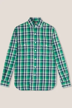 DoppiaA Aantero Green Flannel Checked Shirt
