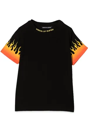 Vision Of Super Tshirt With Shaded Red Flames