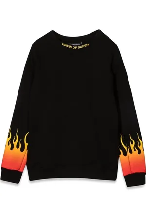 Vision Of Super Crewneck With Red Shaded Flames