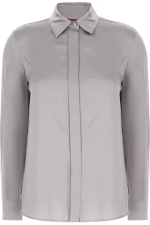 Max Mara Grey Stretch Silk Shirt