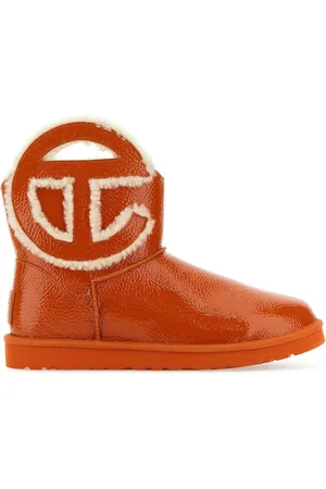 UGG Leather X Telfar Logo Mini Crinkle Ankle Boots