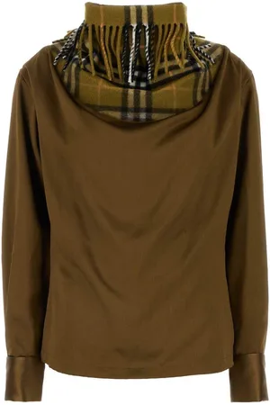 Burberry Fringe Detailed Long-sleeved Top