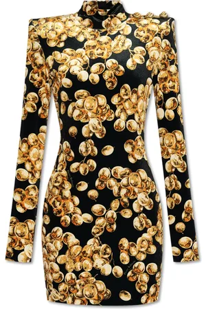 Balmain Velvet Dress With Stand-up Collar
