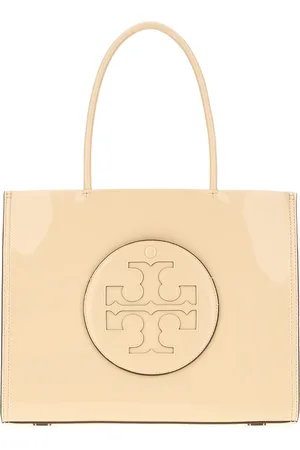 Tory Burch Cream Synthetic Leather Ella Bio Small Shopping Bag