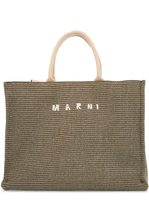 Marni Large Raffia Effect Tote Bag