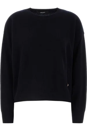 VERSACE Midnight Blue Stretch Wool Blend Sweater