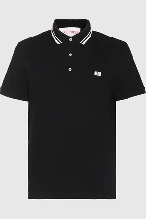VALENTINO Black Cotton Polo Shirt
