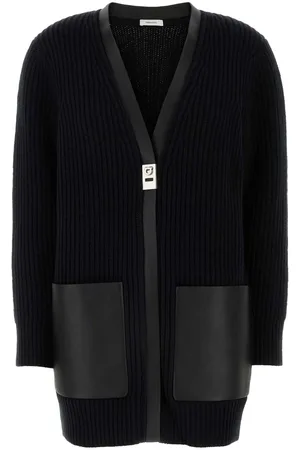 Salvatore Ferragamo Black Wool Cardigan
